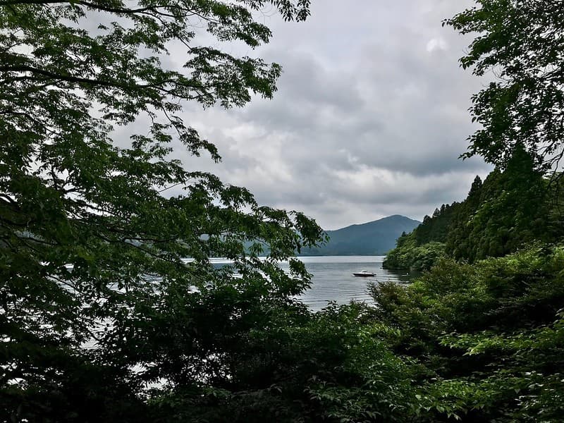 Cảnh hồ nhìn từ Công viên Onshi Hakone.