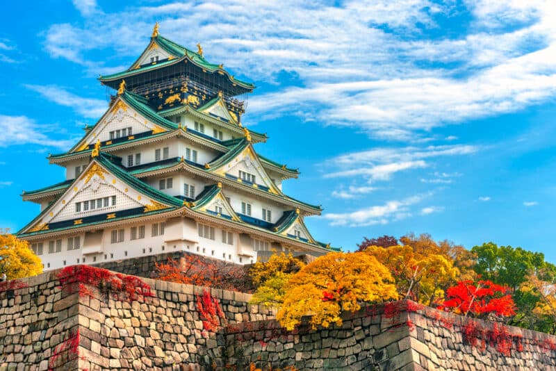 Du lịch Nhật Bản mùa thu - Lâu đài Osaka mùa
thu