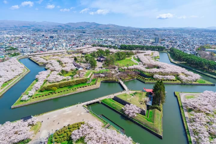 Hoa anh đào nở quanh Goryokaku (Hakodate, Hokkaido) Du lịch Nhật Bản-Dự báo hoa đào nở-Hoa anh đào nở quanh Goryokaku (Hakodate, Hokkaido)