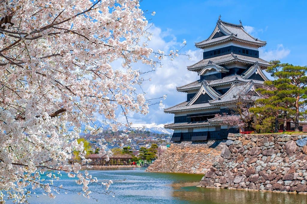 Lâu đài Matsumoto được bao bọc bởi những bông hoa anh đào xinh đẹp (Nagano) Du lịch Nhật Bản-Dự báo hoa đào nở-Lâu đài Matsumoto được bao bọc bởi những bông hoa anh đào xinh đẹp (Nagano)