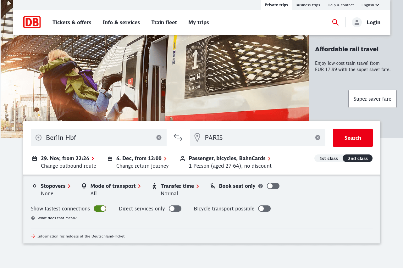 Du lịch Châu Âu: Tra cứu lịch trình tàu chạy online