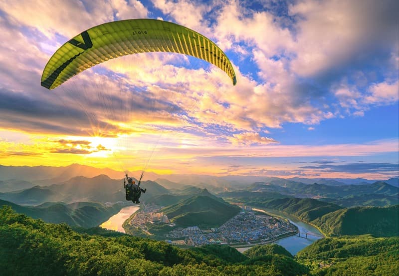 Du lịch Hàn Quốc tự túc - Nhảy dù lượn ở Danyang