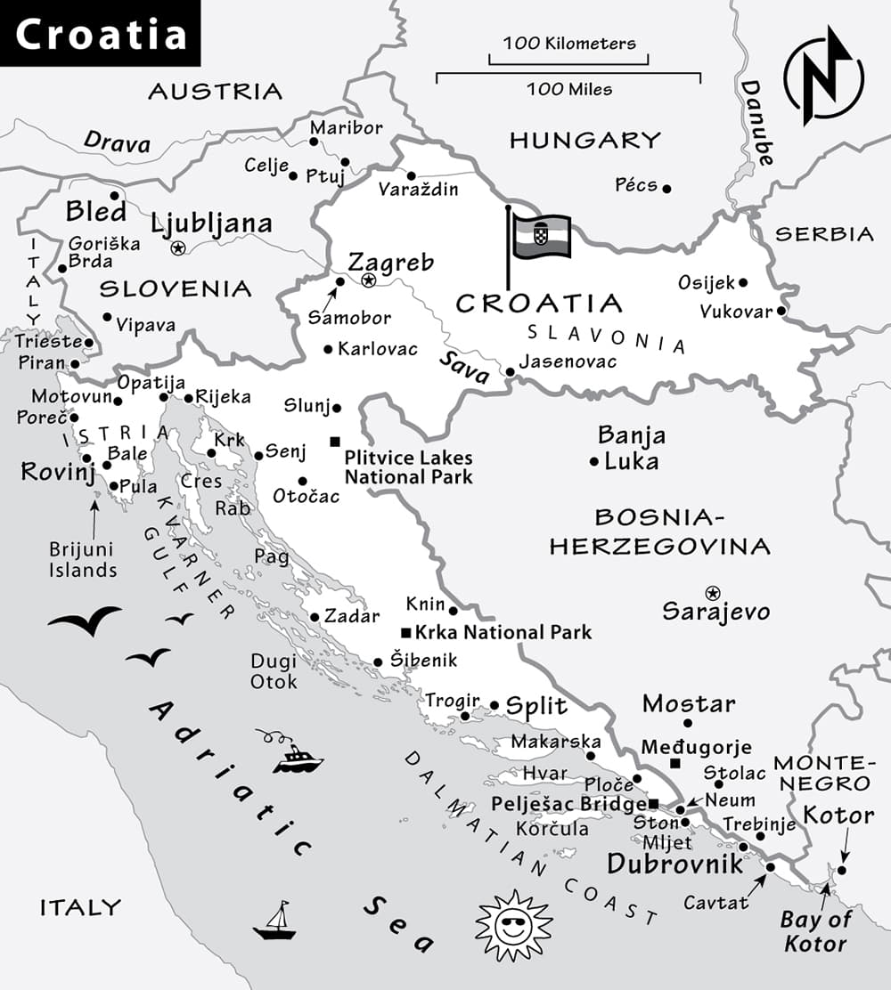 Bản đồ du lịch Croatia